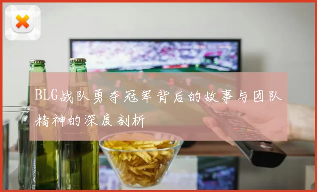 BLG战队勇夺冠军背后的故事与团队精神的深度剖析